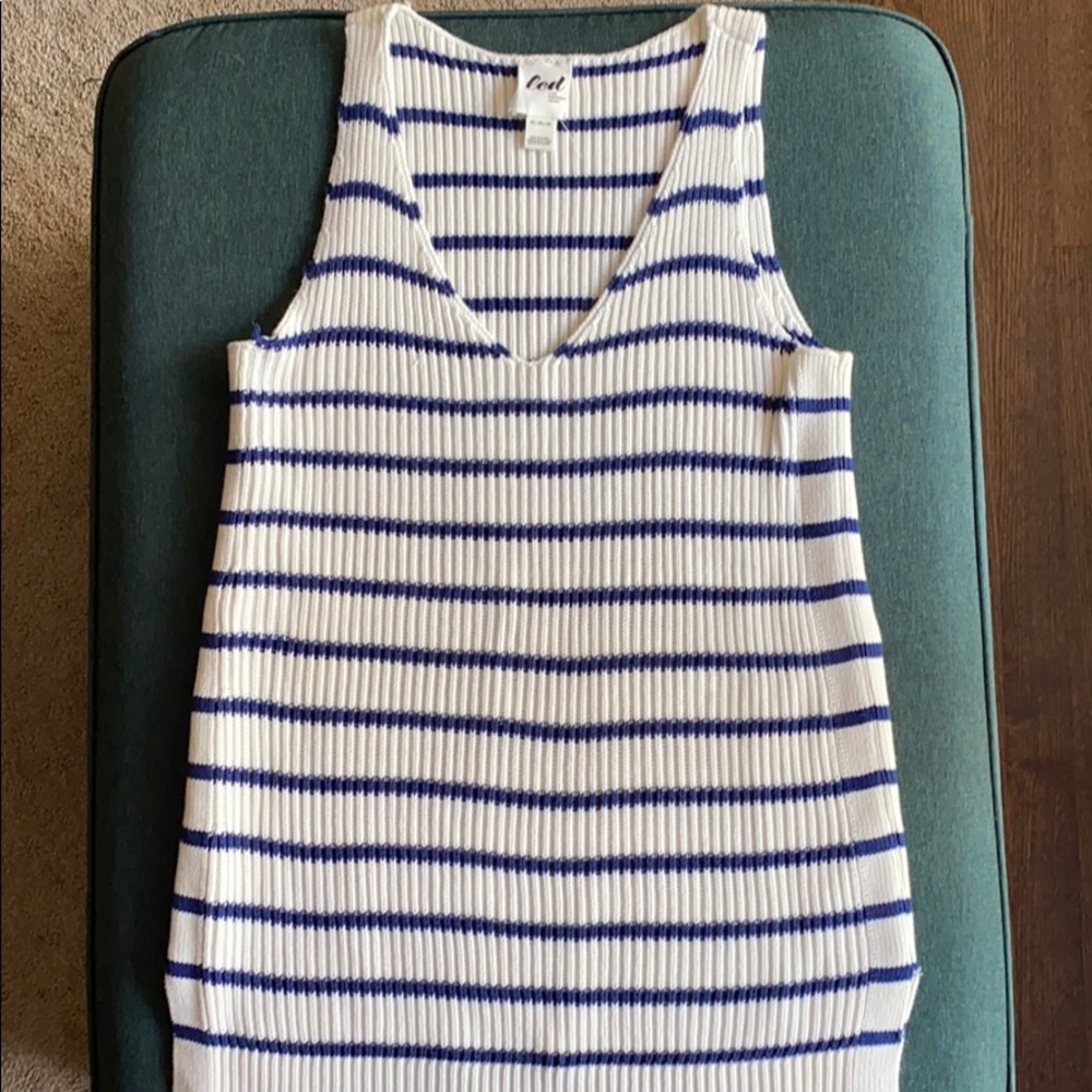 Pea in the Pod LED Striped Sweater Tank Maternity